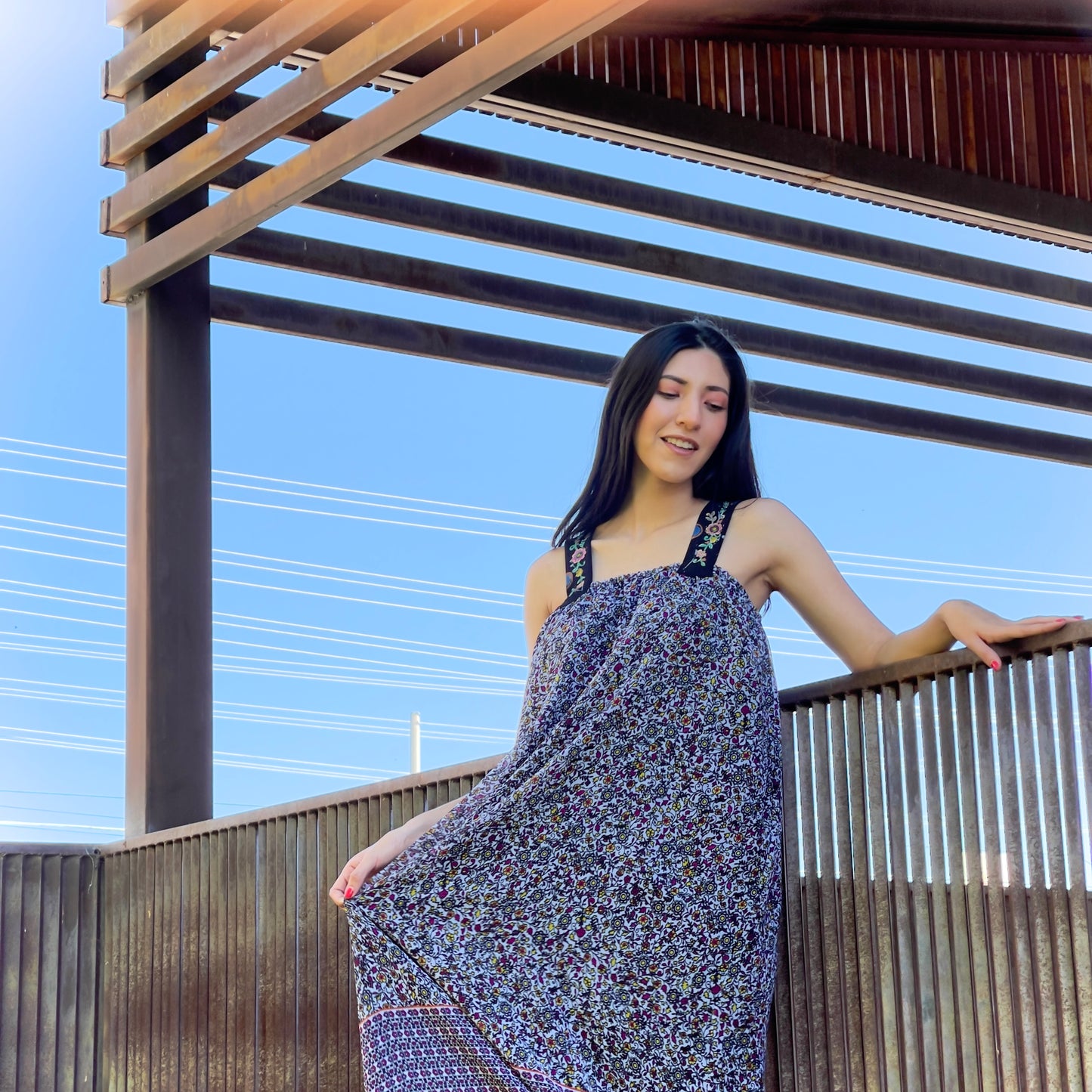 Maxidress flores con lazo