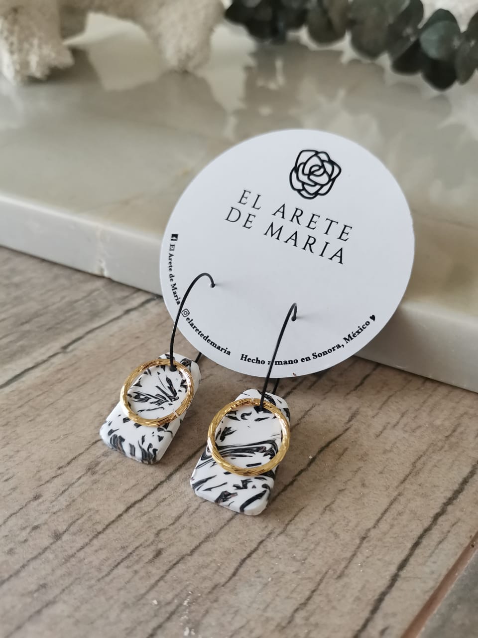 Aretes 3 en 1 barra con aros