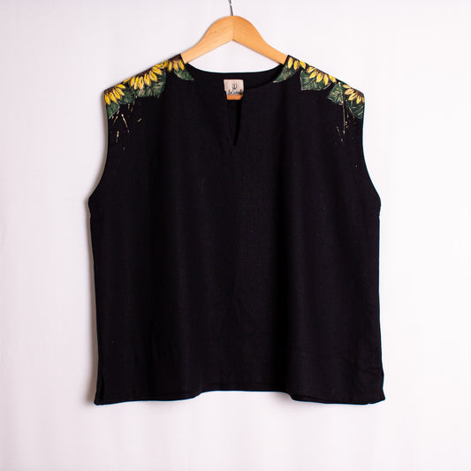 Blusa lino girasoles